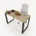 BNV013 - Bàn nhân viên 1200x600 gỗ MFC chân sắt tam giác quỳ lắp ráp ngàm