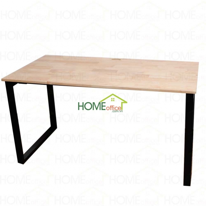 BNVCN78004- Bàn 1.4mx70cm gỗ cao su chân sắt 25x50 lắp ráp