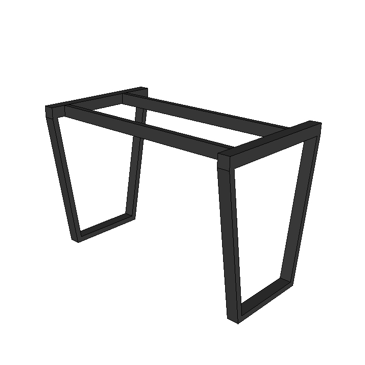 CBGTN001- Chân bàn hình thang cao 70cm sắt 25x50mm