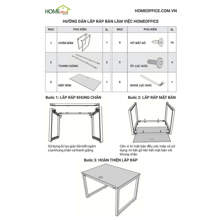 Chân bàn gác tủ 140x140 hệ AConcept lắp ráp - HCAC23