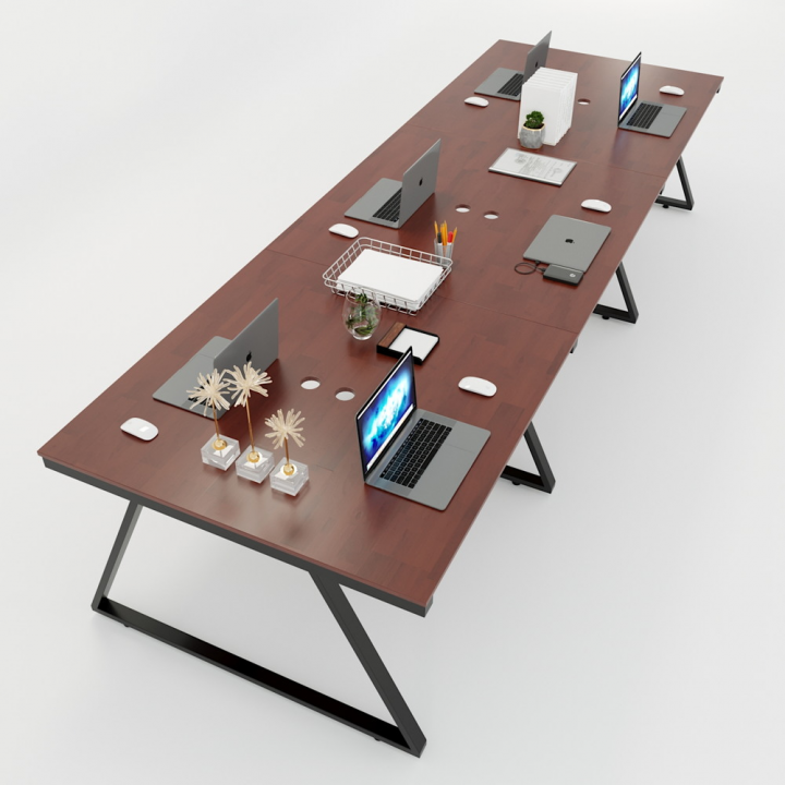 Chân bàn cụm 6 hệ Trapeze II Concept 360x120 lắp ráp - HCTH016
