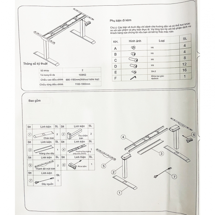Hướng dẫn lắp đặt và sử dụng chân bàn điện