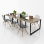 BVP015 - Bàn cụm văn phòng 3600x1200mm chân sắt tam giác quỳ lắp ráp ngàm