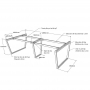 Chân bàn cụm 4 240x120 hệ Trapez Concept lắp ráp - HCTC021