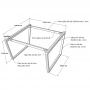 Chân bàn cụm 2 120x120 hệ Trapez Concept lắp ráp - HCTC020