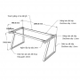 Chân bàn 160x80cm hệ Trapeze II Concept lắp ráp HCTH007