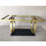 Chân bàn ăn sắt sơn màu vàng đồng CHBBA015